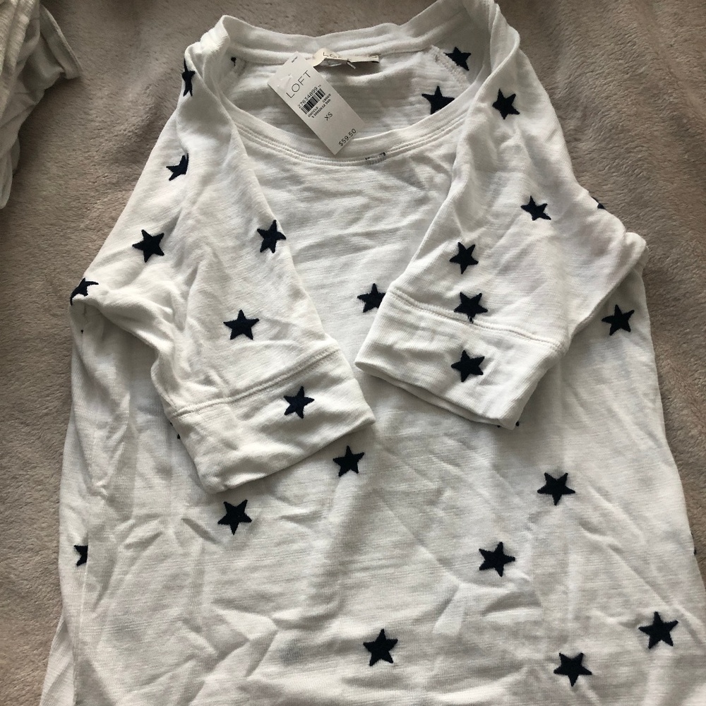 3/4 Sleeve Star Cotton Top